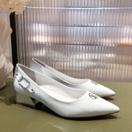 Louis Vuitton Magnetic Pumps 3.5cm in Glazed Calf Leather White 2022