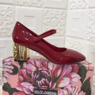 Dolce & Gabbana DG Patent Leather Mary Janes Pumps Red/Gold 2021 111503