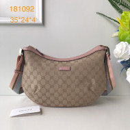 Gucci GG Canvas Shoulder Bag 181092 Beige/Pink 2021