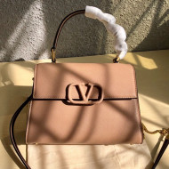 Valentino Small VSLING Grainy Calfskin Top Handle Bag 0530S Pink 2019