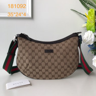 Gucci GG Canvas Shoulder Bag 181092 Coffee Brown 2021