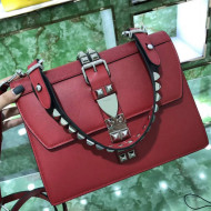Prada Elektra Leather Shoulder Bag 1BA179 Red 2018