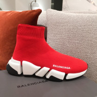 Balenciaga Speed Knit Sock Boot Sneaker Red 2021 12 ( For Women and Men)