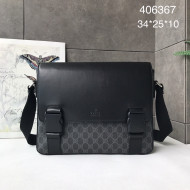 Gucci Men's GG Canvas Messenger Bag 406367 Black 2021