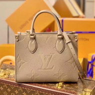 Louis Vuitton OnTheGo PM Tote Bag in Giant Monogram Leather M45659 All Beige 2021