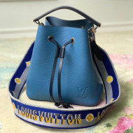 Louis Vuitton NéoNoé BB Bucket Bag in Blue Epi Leather M57691 2021
