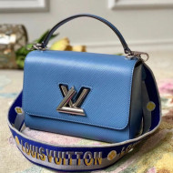 Louis Vuitton Twist MM Bag in Blue Epi Leather M57507 2021