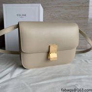 Celine Medium Classic Bag in Ripples Calfskin Leather Beige 2021 Top Quality