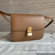 Celine Medium Classic Bag in Ripples Calfskin Leather Caramel 2021 Top Quality