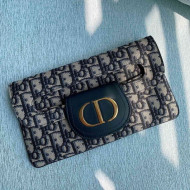 Dior Small DiorDouble Chain Bag in Blue Oblique Canvas 2021