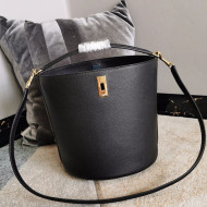 Celine Bucket 16 Bag in Supple Grained Calfskin Black 2021