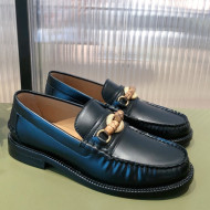 Gucci Leather Loafer Flat with Bamboo Horsebit Black 2021