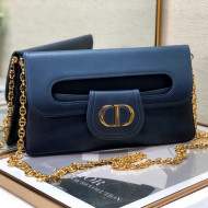 Dior Medium DiorDouble Chain Bag in Indigo Blue Gradient Calfskin 2021