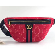 Gucci GG Velvet Belt Bag 574968 Red 2019