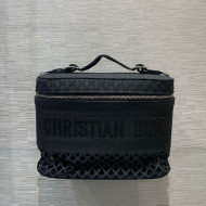 Dior DiorTravel Vanity Case Bag in Black Mesh Embroidery 2021
