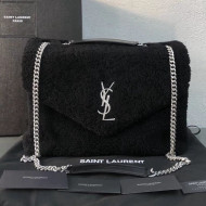 Saint Laurent Loulou Medium Bag in Shearling 5316460 Black 2018