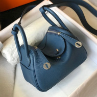 Hermes Lindy Mini Bag 19CM Agate Blue/Silver 2020 