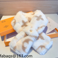 Louis Vuitton Monogram Fur Scarf White/Brown 2021 110401