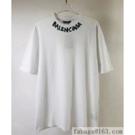 Balenciaga Cotton T-shirt BT61902 White 2021(For Women and Men)
