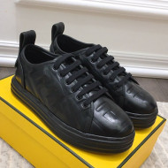 Fendi Rise FF Leather Sneakers Black 2021