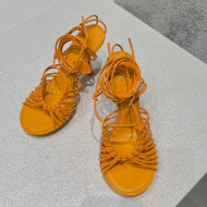 Bottega Veneta Dot Strap Lamskin High Heel Sandals 9.5cm Orange 2022 032167