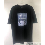 Balenciaga Cotton T-shirt BT61906 Black 2021(For Women and Men)