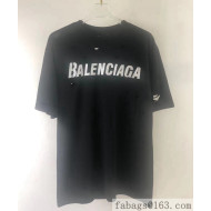 Balenciaga Cotton T-shirt BT61907 Black 2021(For Women and Men)