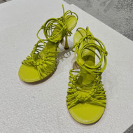 Bottega Veneta Dot Strap Lamskin High Heel Sandals 9.5cm Kiwi Green 2022 032171