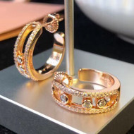 Messika Move Crystal Hoop Stud Earrings Rose Gold 2019