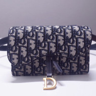 Dior Saddle Belt Bag in Blue Oblique Jacquard Canvas 2019