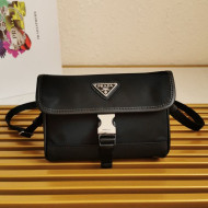 Prada Re-Nylon and Saffiano Leather Smartphone Case Mini Bag 2ZH108 Black/Silver 2021