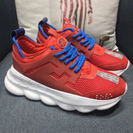 Versace Chain Reaction Sneaker For Woman/Men Red 2018 