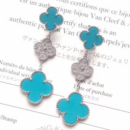 VanCleef&Arpels Magic Alhambra Three Clovers Earrings Turquoise 2018