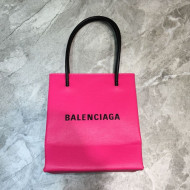 Balenciaga Calfskin Vertical Mini Shopping Tote Bag 201016 Hot Pink/Black 2020