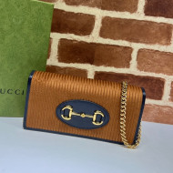 Gucci Horsebit 1955 Corduroy Wallet with Chain 621892 Brown 2021 