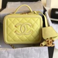 Chanel CC Filigree Mini Vanity Case Bag in Grained Calfskin A93342 Yolk Yellow  2018