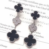 VanCleef&Arpels Magic Alhambra Three Clovers Earrings Black/Silver 2018