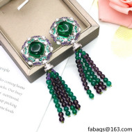 Bvlgari Agate Tassels Earrings 13 Green 2021