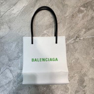 Balenciaga Calfskin Vertical Mini Shopping Tote Bag 201016 White/Green 2020