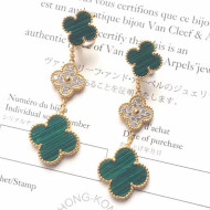 VanCleef&Arpels Magic Alhambra Three Clovers Earrings Green/Crystal 2018