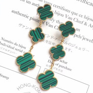 VanCleef&Arpels Magic Alhambra Three Clovers Earrings Stripes Green 2018