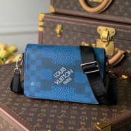 Louis Vuitton Men's Studio Messenger Bag in Damier 3D Canvas N50026 Blue 2021