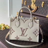 Louis Vuitton OnTheGo PM Tote Bag in Giant Monogram Leather M45654 Cream White 2021