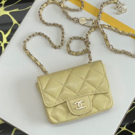 Chanel Quilted Lambskin Classic Belt Bag AP1952 Yellow 2020