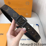 Louis Vuitton Monogram Canvas Belt 30mm with Black Sqaure LV Buckle 2021 05