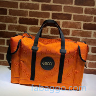 Gucci Off The Grid GG Nylon Travel Duffle Bag 630350 Orange 2020