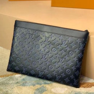 Louis Vuitton Discovery Pochette GM Pouch in Navy Blue Monogram Leather M80425 2021