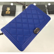 Chanel Lambskin Boy Chanel WOC Wallet on Chain A81969 Blue/Silver 2019