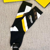 Fendi Roman Logo Socks Black 2019