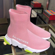 Balenciaga Stretch Knit Speed Trainers Boot Sneakers Pink 2019